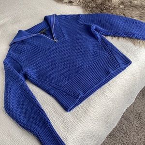 Royal Blue Half-Zip Knit Sweater